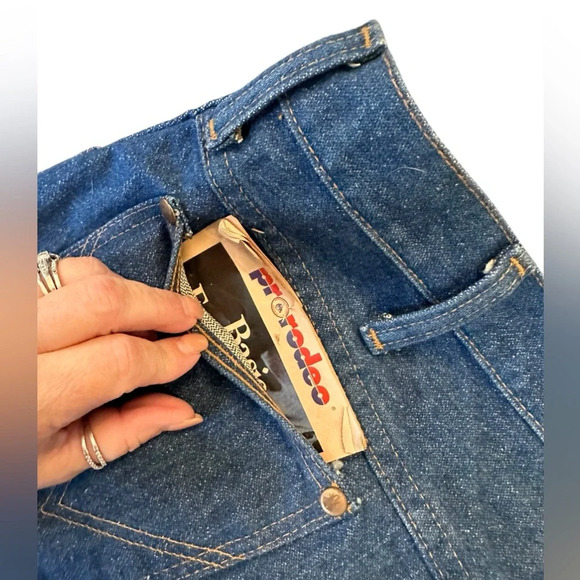 Wrangler ProRodeo Competition Vintage 100% Cotton Dark Wash Boot Cut Jeans - Picture 4 of 8